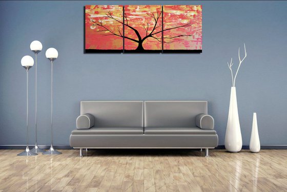 Tree of Virtue 3 panel canvas