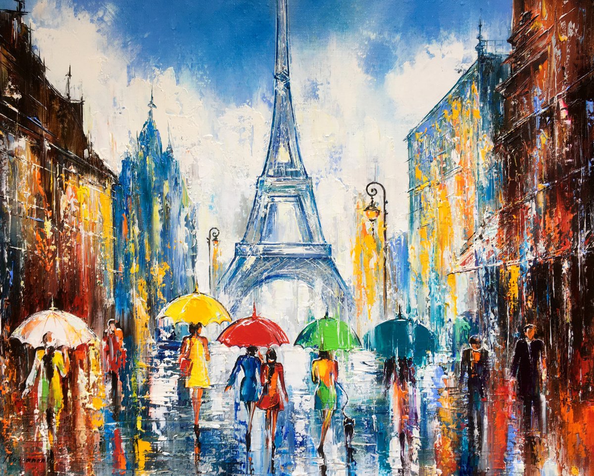 Walk in Paris Oil painting by Olena Romanenko | Artfinder