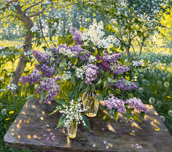 Still Life with Lilacs and Lilies of the Valley