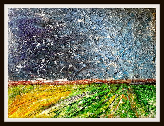 Senza Titolo 199 - abstract landscape - 120 x 90 x 2,50 cm - ready to hang - acrylic painting on stretched canvas