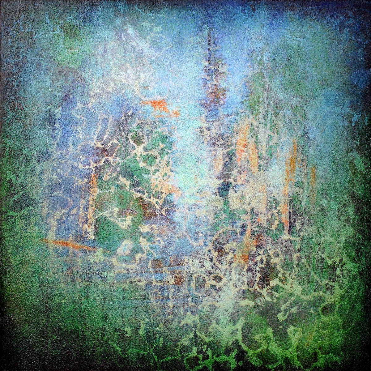 Organic Abstract Print By Karin Vermeer, 55 X 55", Emerald, Original Artwork