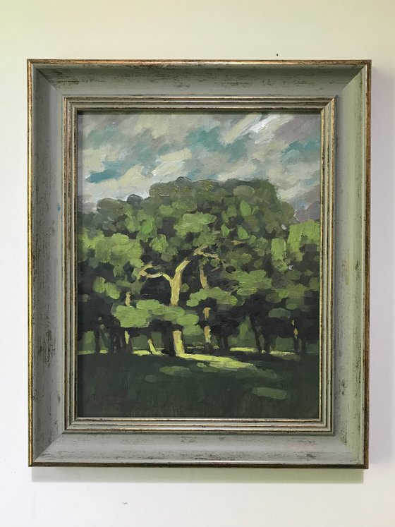 Original Oil Painting Wall Art Signed unframed Hand Made Jixiang Dong Canvas 25cm × 20cm Headington Hill landscape Small Impressionism Impasto