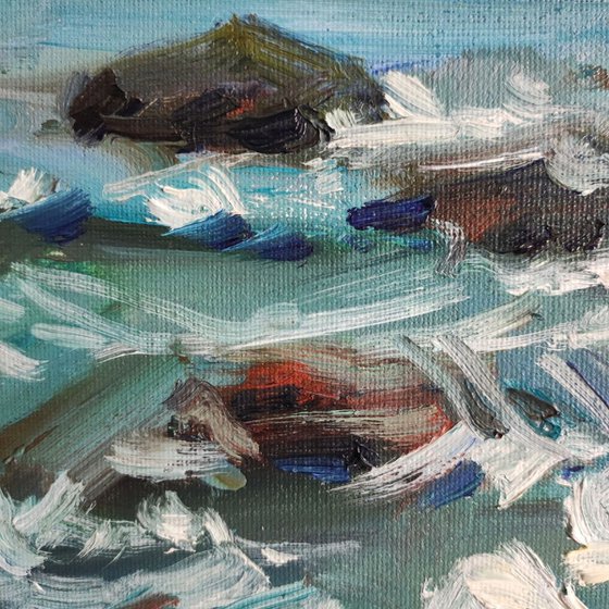 Ocean Waves on Rocky Coast