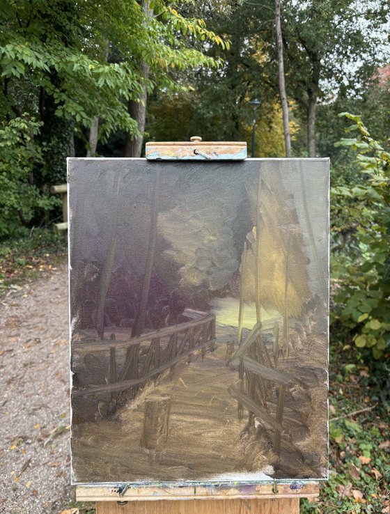 Autumn in Dutch forest