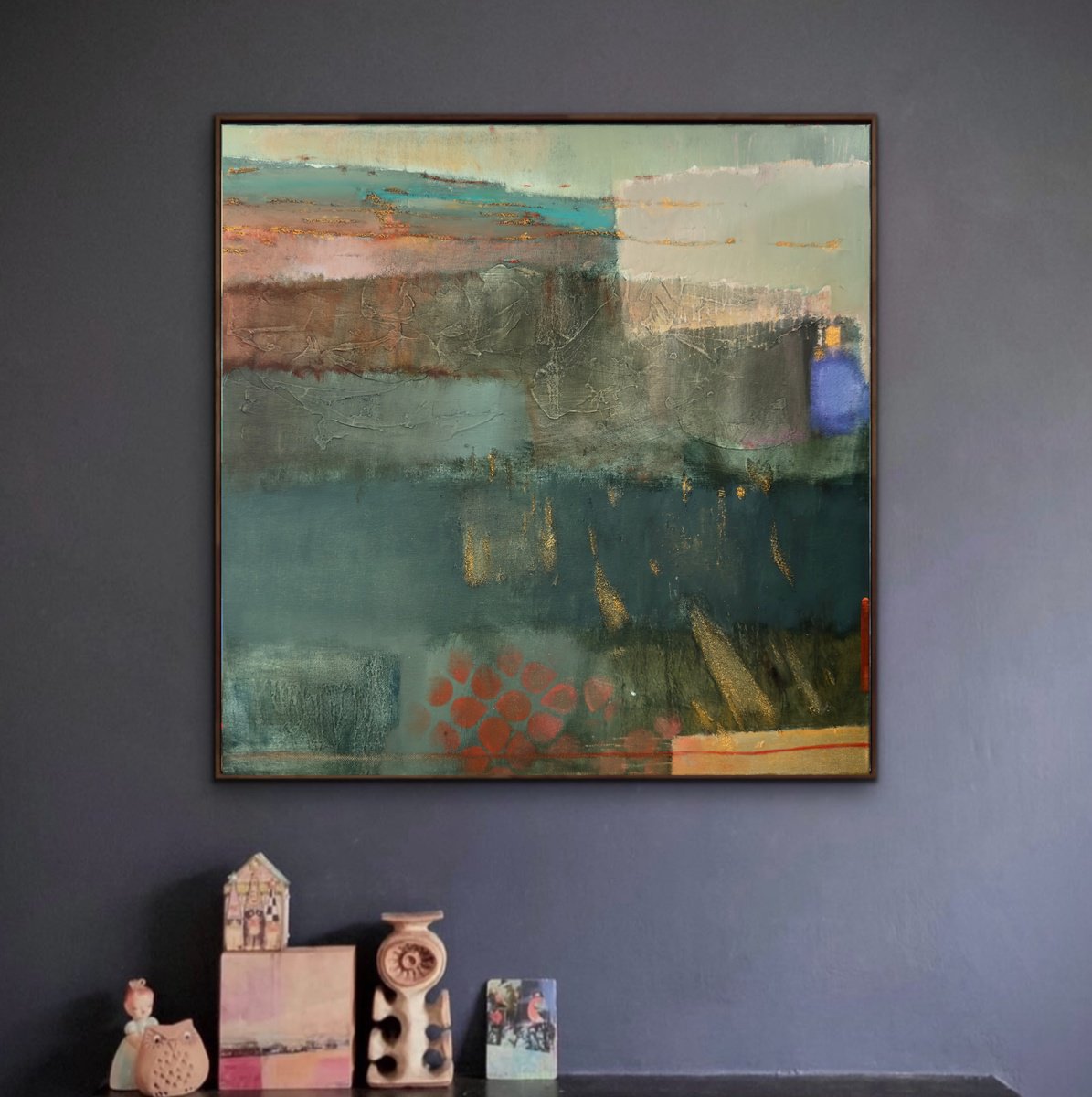 Abstract Painting By Olha Laptieva, 20 X 20", Between Reality And Dream 2, Original Artwork