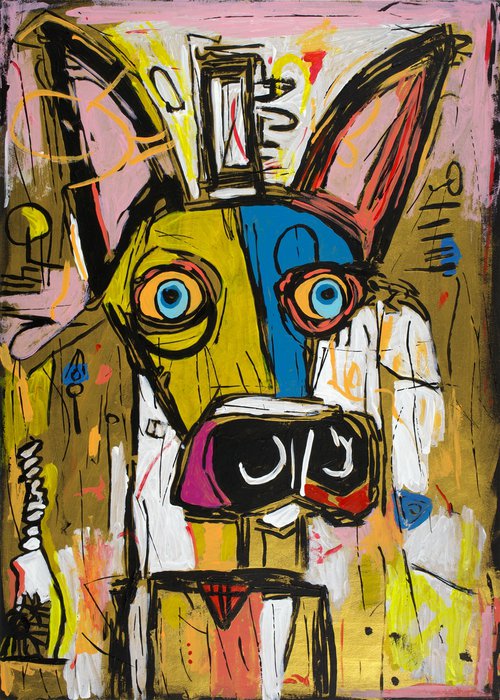 Self-Portrait of Basquiat's Dog II by Kosta Morr