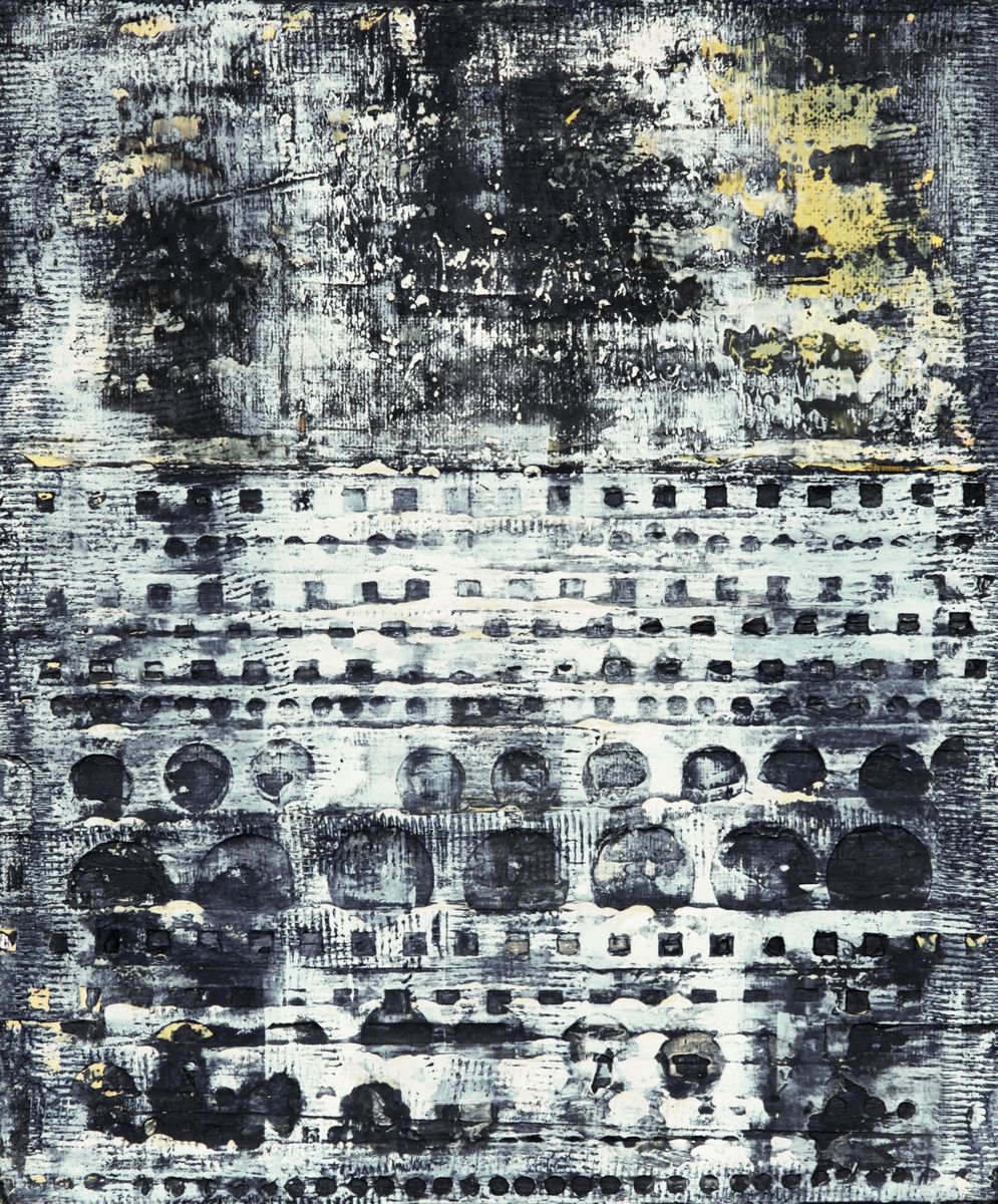 Abstract Acrylic Painting By Petr Strnad, 10 X 12", Neither Here Nor There Iii., Original Artwork