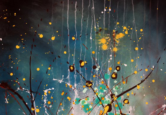 Folie Des Fleurs #4 - Extra large original abstract floral landscape