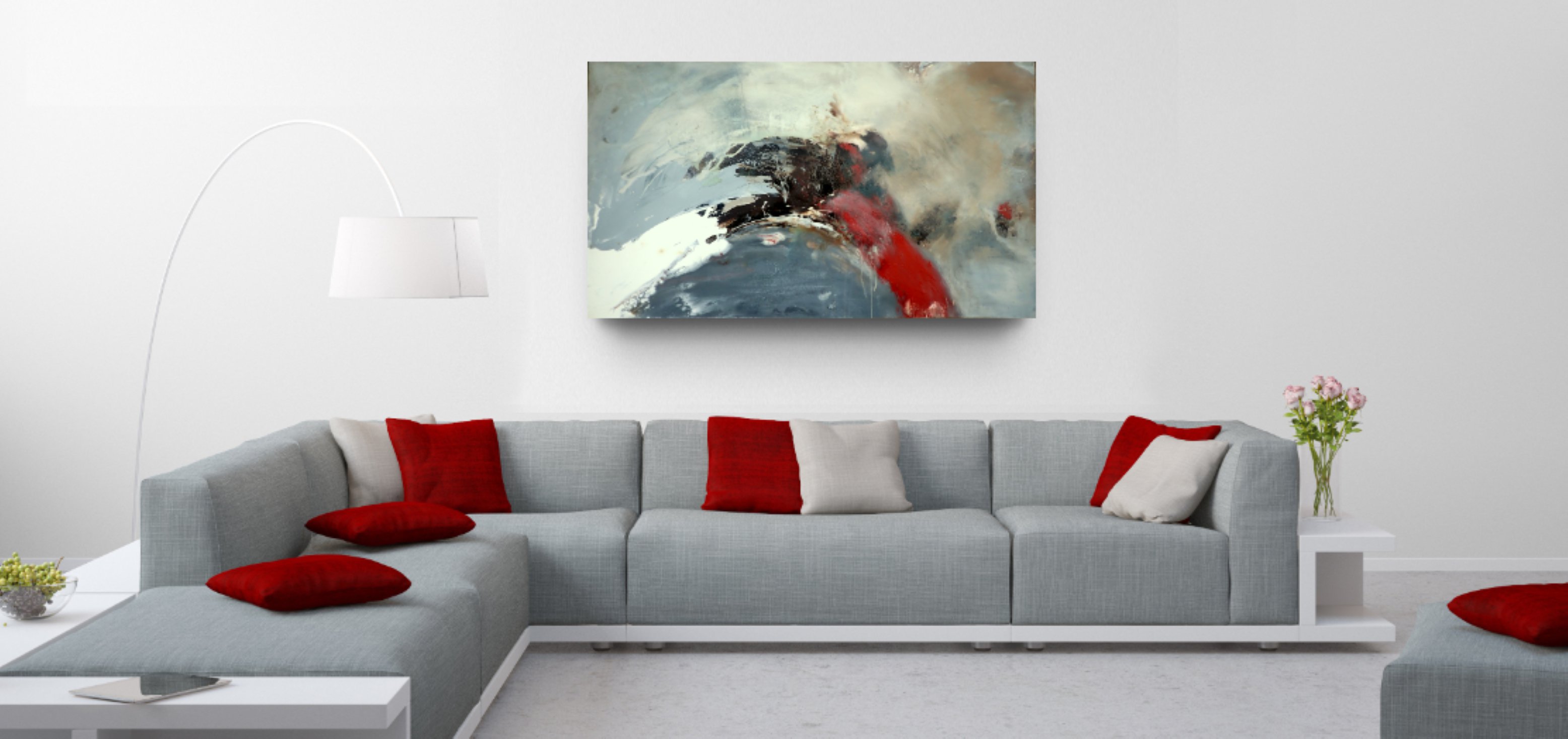 Expressive Abstract Painting By Christa Haack, 47 X 28, The Sense Of Freedom 2, Original Artwork