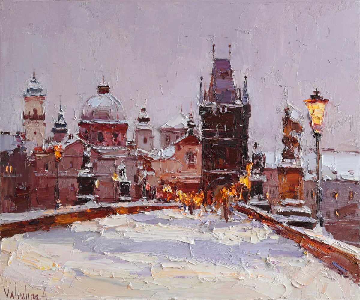 Winter Prague, Charles Bridge by Anastasiia Valiulina