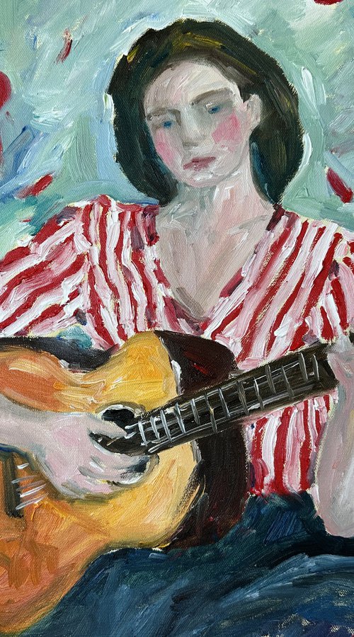 Woman with a Guitar by Irina Anis