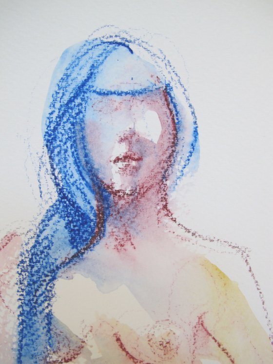 Girl with blue hair
