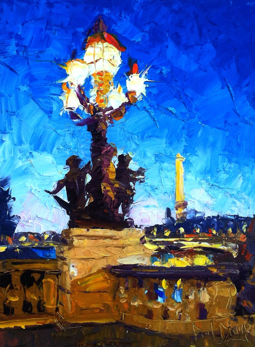 Paris Evening Lights By Paul Cheng, 9 X 12, Artwork For Sale On Artfinder