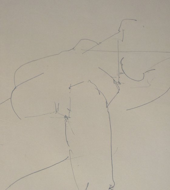 Study of a female Nude - Life Drawing No 523