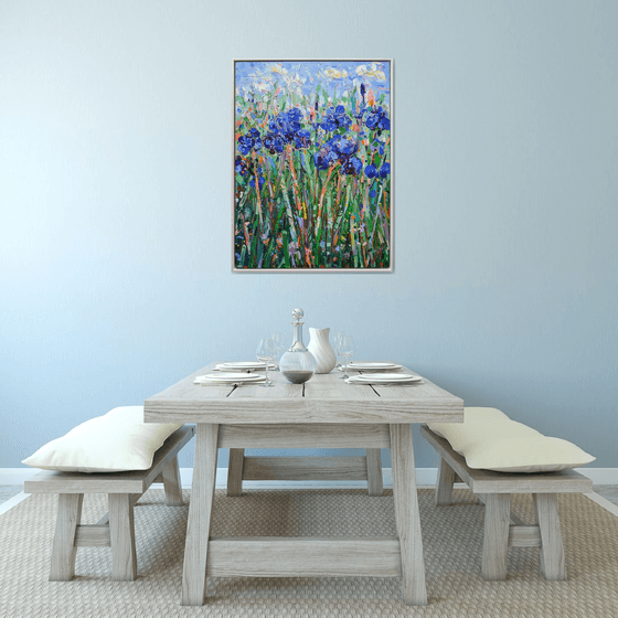 Blue Irises 4 - Framed