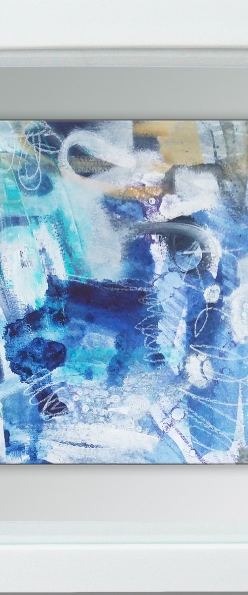 Thinking out loud #7-  Framed ready to hang original abstract by Carolynne Coulson