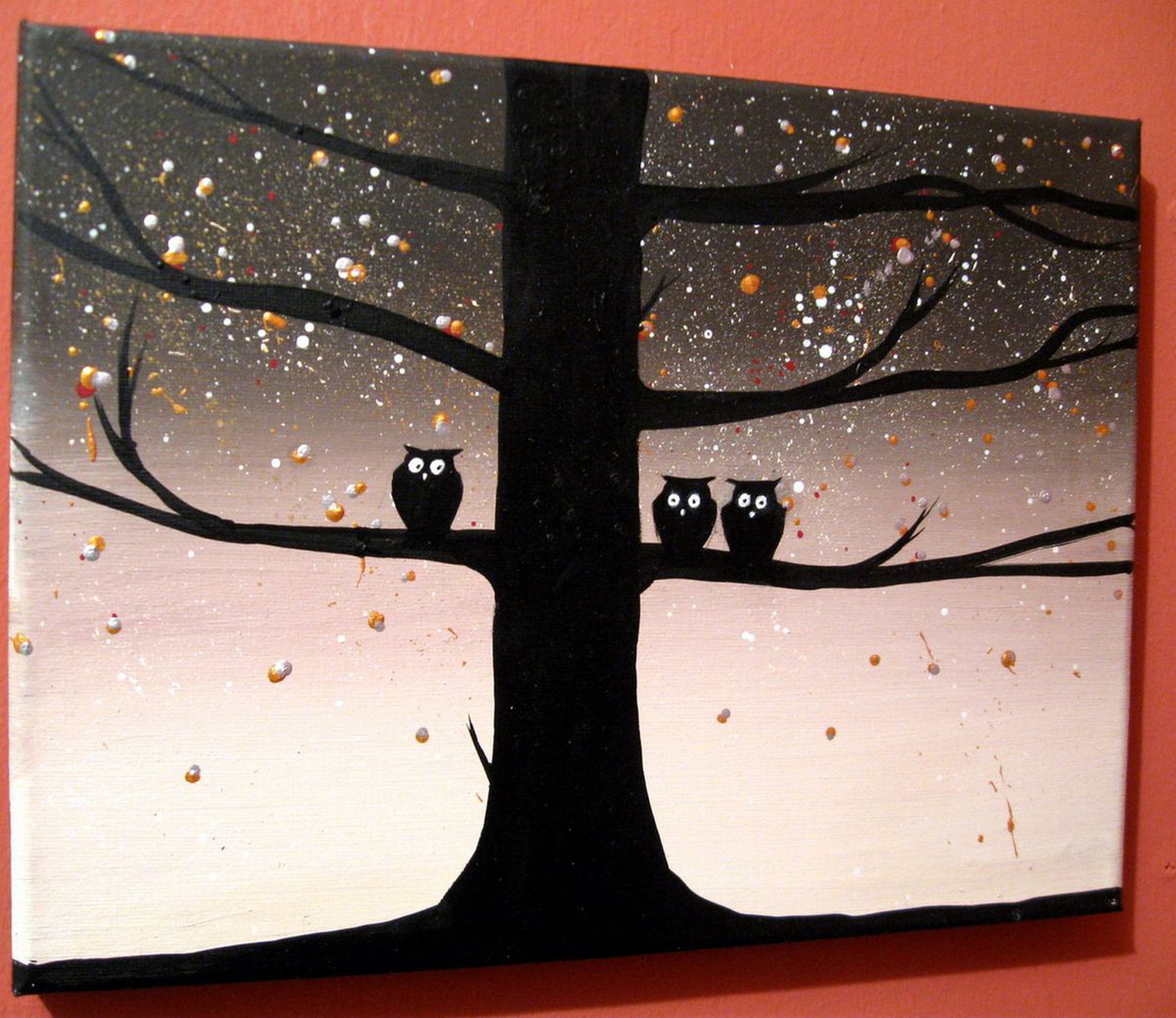 Original Cute Owl Painting The Owl Squad 2 Pai Artfinder