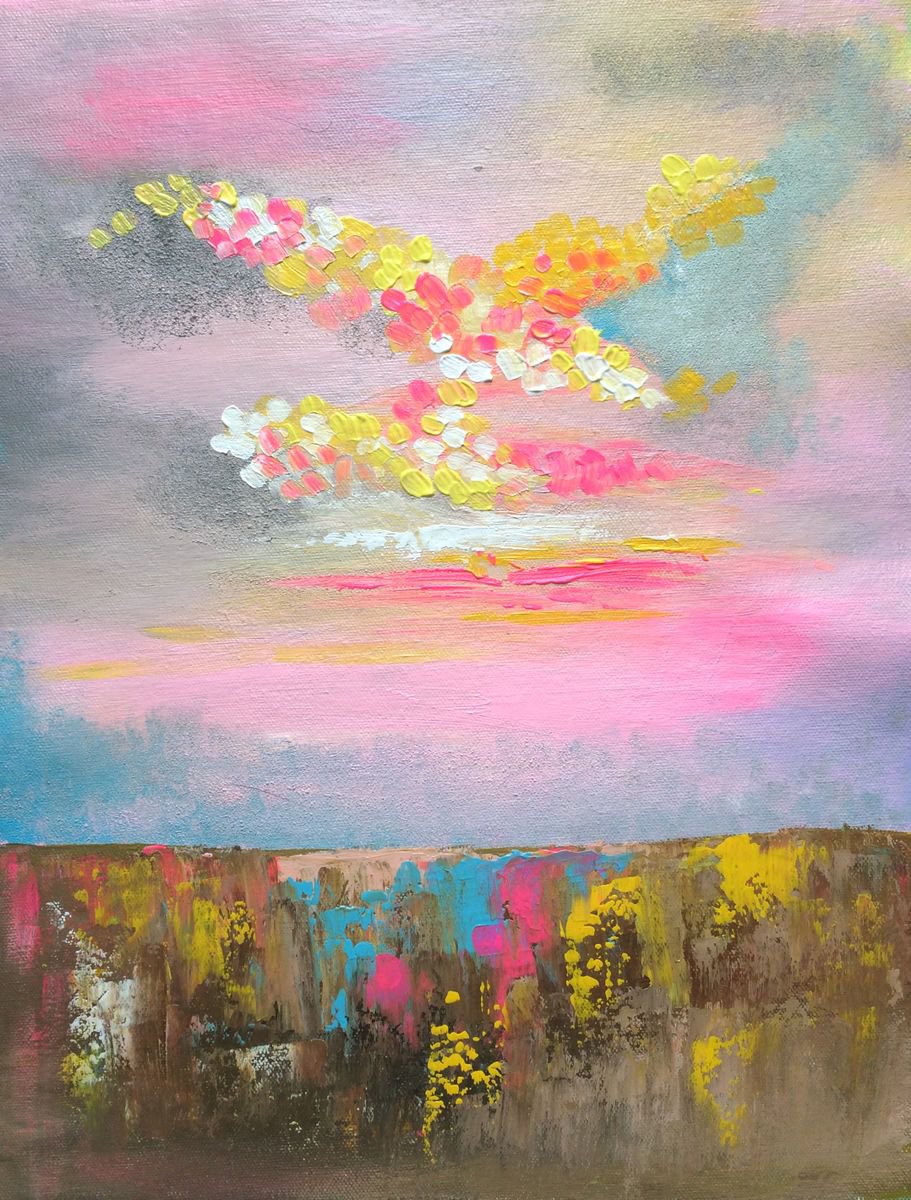  Pink Dreamland By Amita Dand, 18 X 22, Artwork For Sale On Artfinder