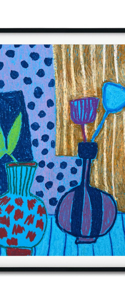 Blue Vases and Flowers by Sasha Robinson