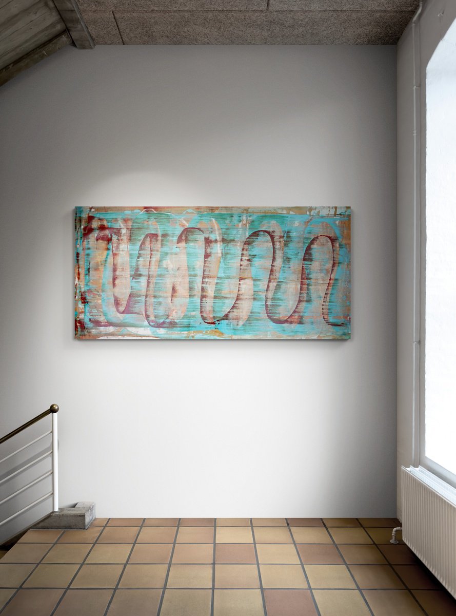 Abstract Acrylic Painting By Sumit Mehndiratta, 60 X 29", Composition No. 459, Original Artwork