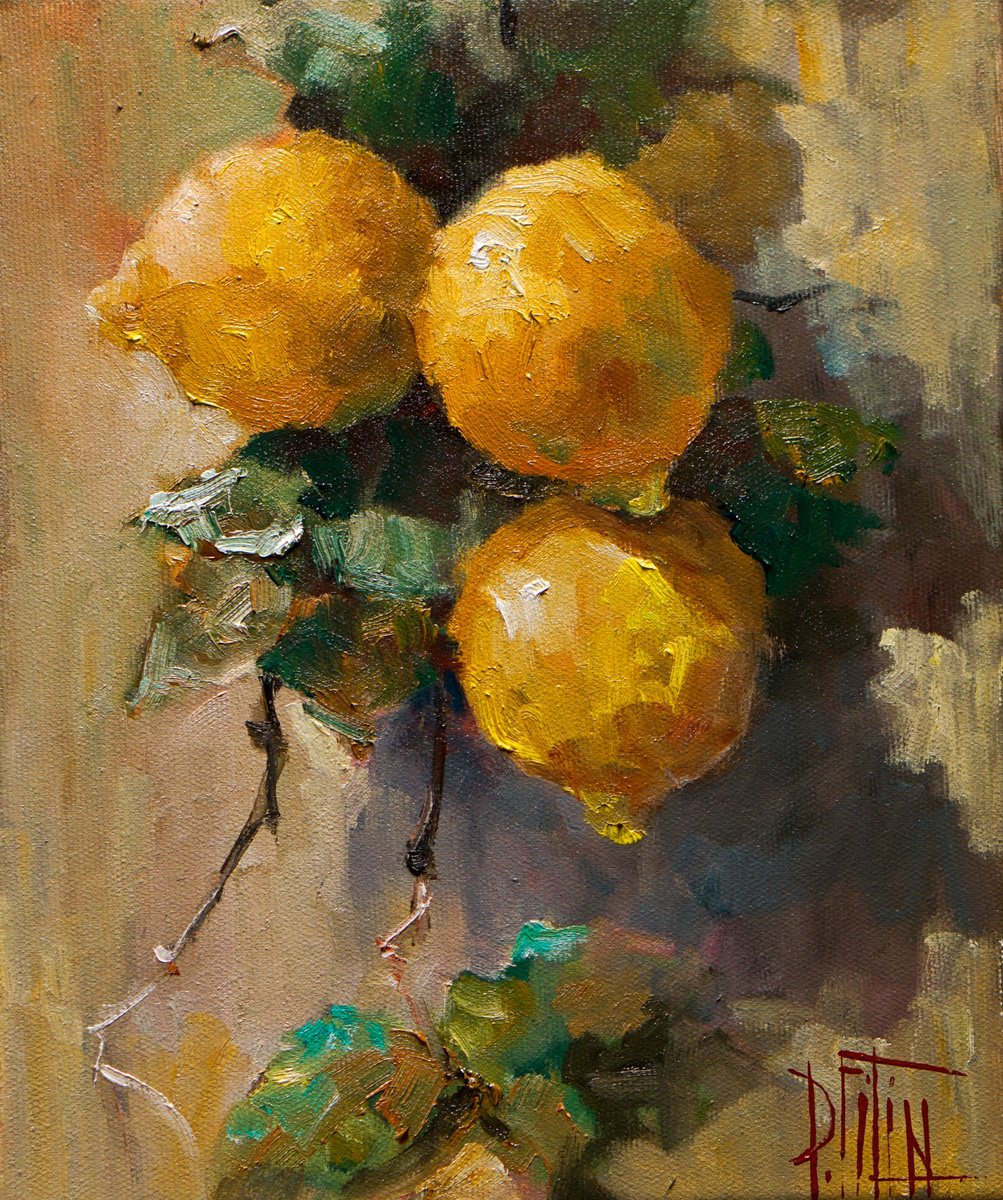 Impressionistic Still Life Oil Painting By Pavel Filin, 10 X 12", Sicily, Original Artwork