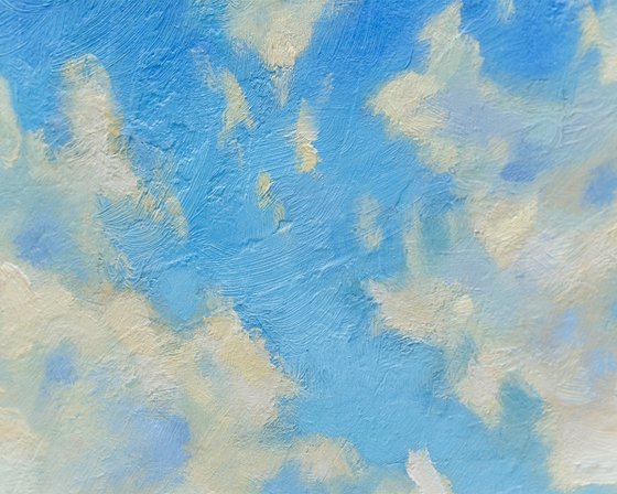 Floating in the clouds.