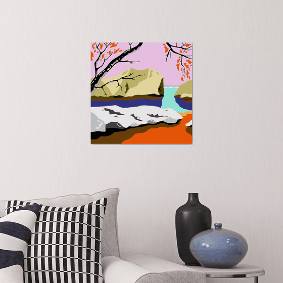 The crag (El peñón, pop art, seascape)