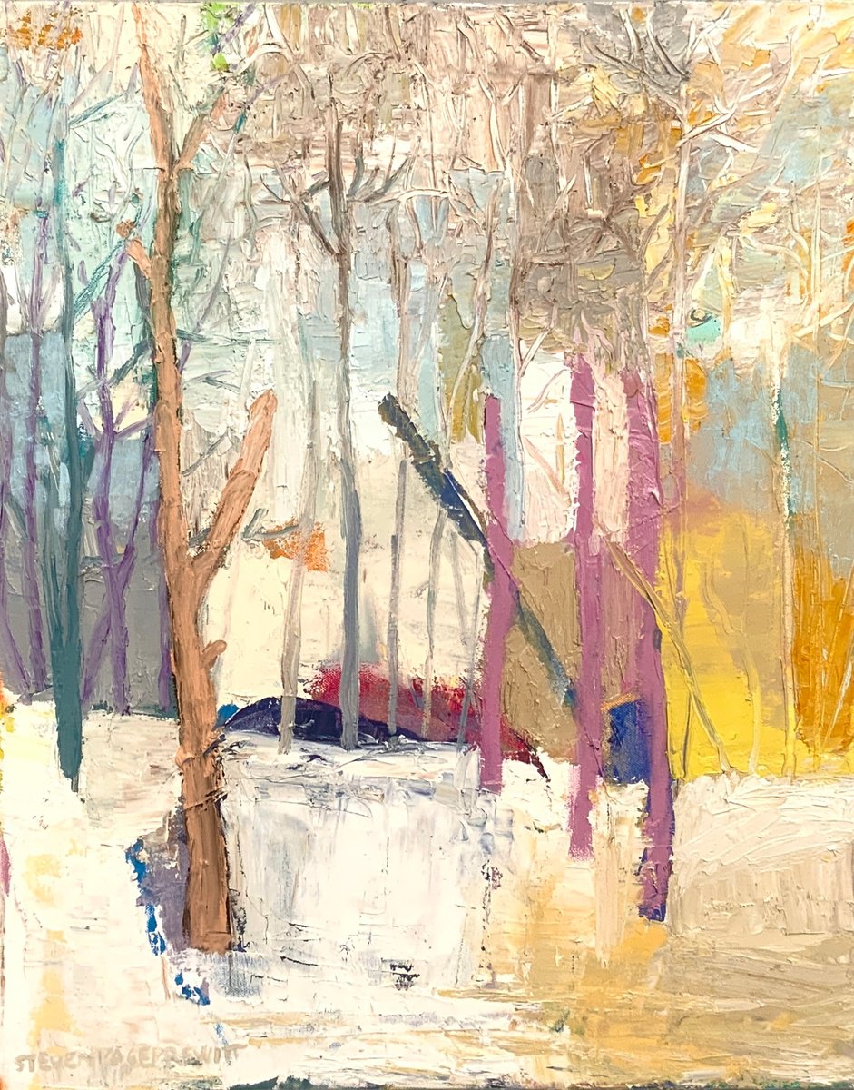 Impressionistic Abstract Oil Painting By Steven Page Prewitt, 16 X 20", One Above And A 20 Below Blow, Original Artwork