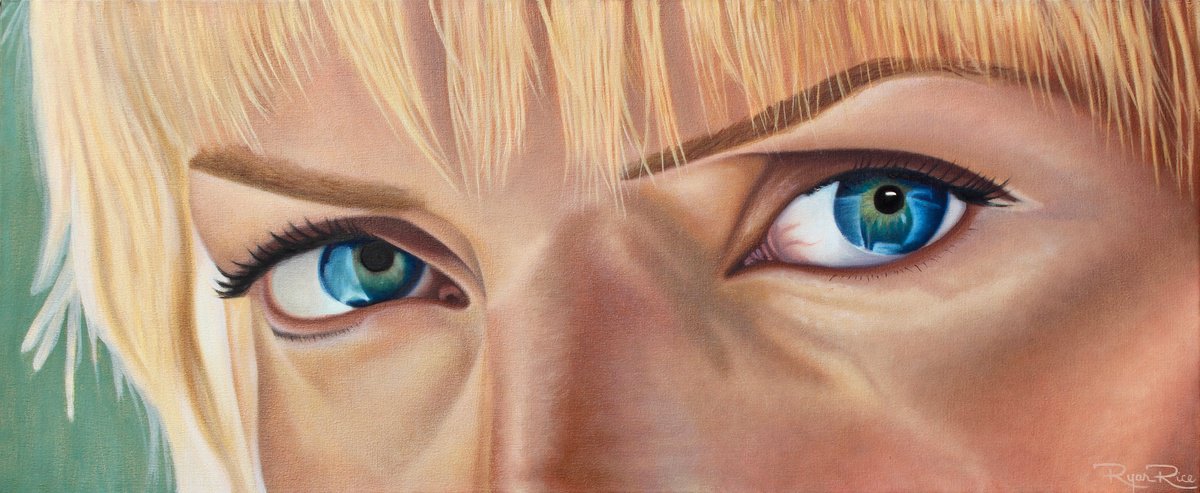 Urban And Pop Portrait Oil Painting By Ryan Rice, 36 X 15", The Bride, Original Artwork