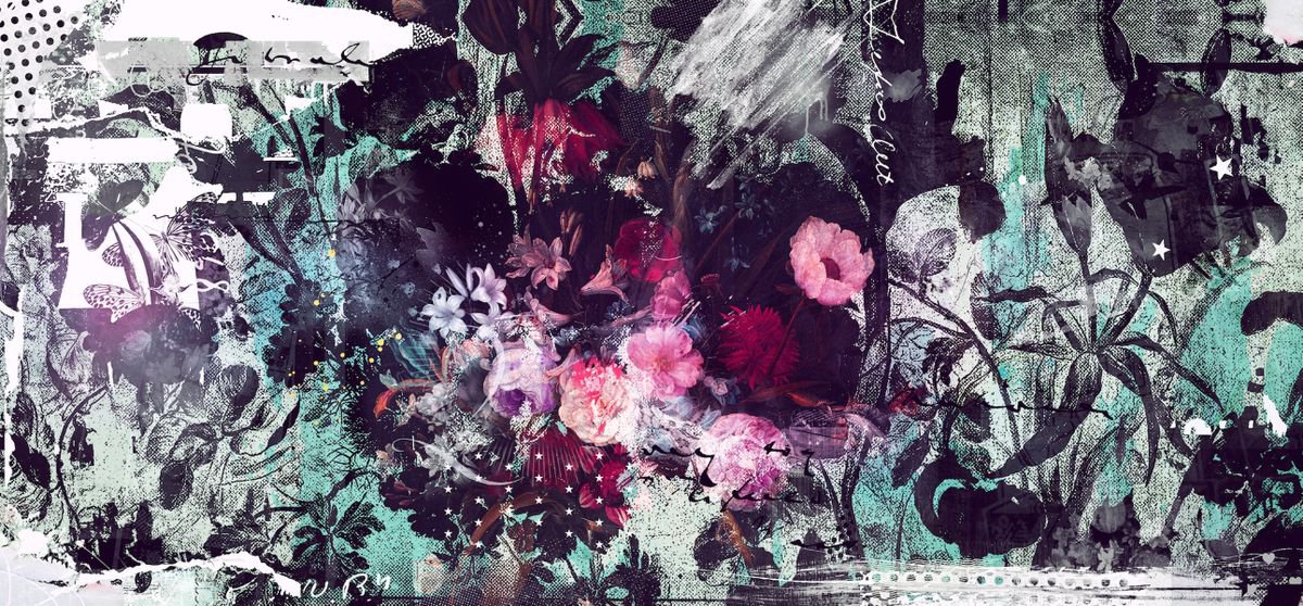 Botanical Painting By Teis Albers, 47 X 24", Revenant, Original Artwork