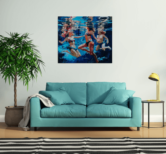 Beneath the touch of the waves