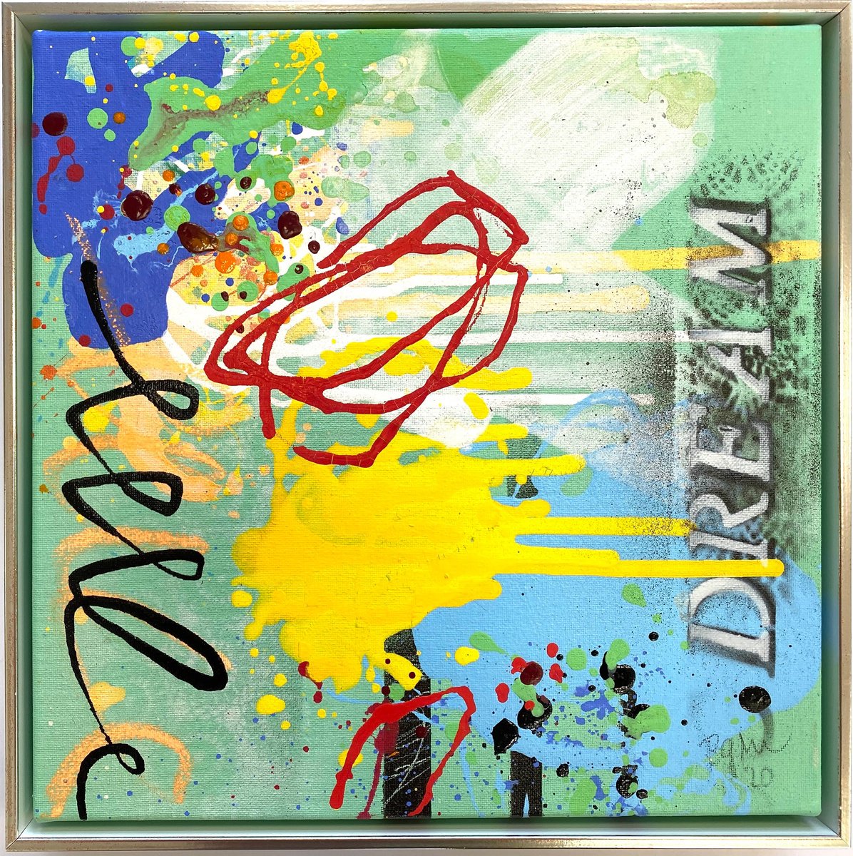 Geometric Abstract Acrylic Painting By Bea Schubert, 13 X 13, Dream No.11, Original Artwork