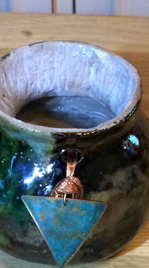 Raku Tea Bowl by Maxine Anne  Martin