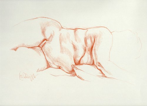 The larger lady - nude by Louise Diggle