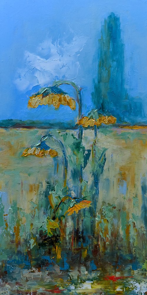Sunflowers on the field. Sunflowers for gift. Gift idea by Marinko Šaric