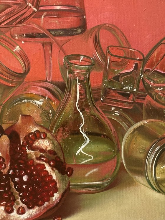 Juicy pomegranate. Still life