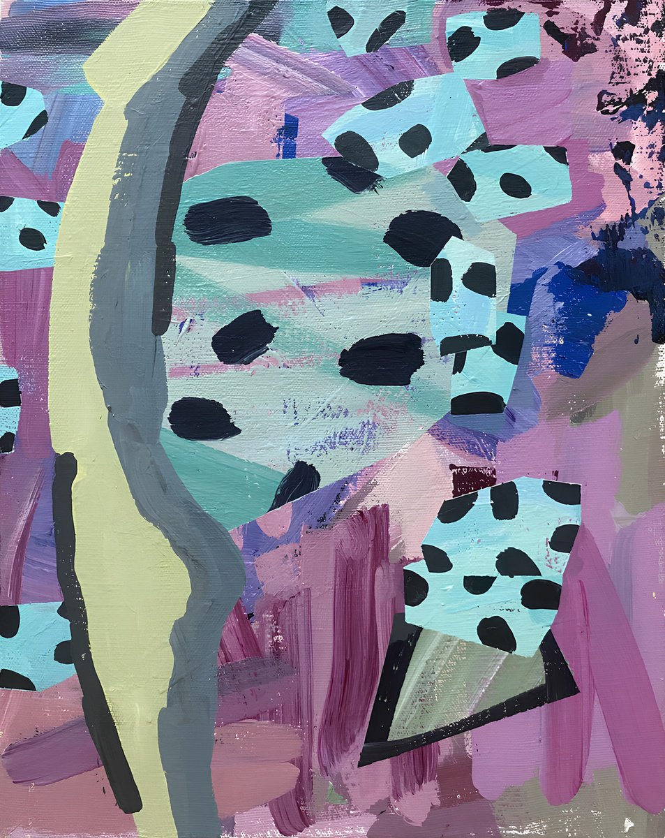 Expressive Abstract Acrylic Painting By Sofi Ginger, 16 X 20", Shards Of Memory, Original Artwork