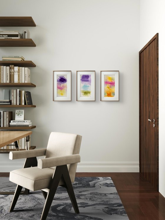 Abstract Yellow Purple Clouds