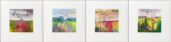 4 swallow watercolours