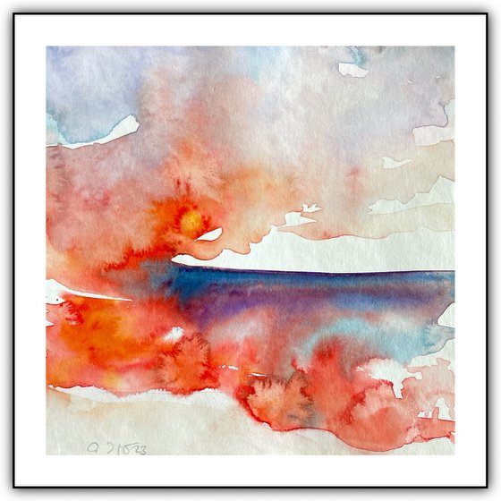 There's Always Something Wrong In Paradise  I  Landscape Watercolor