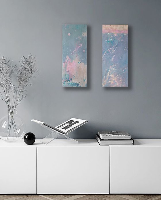 Pink Moon Reflections. diptych