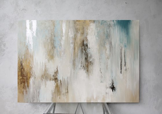 "Instant 4" Blue gray beige abstract art