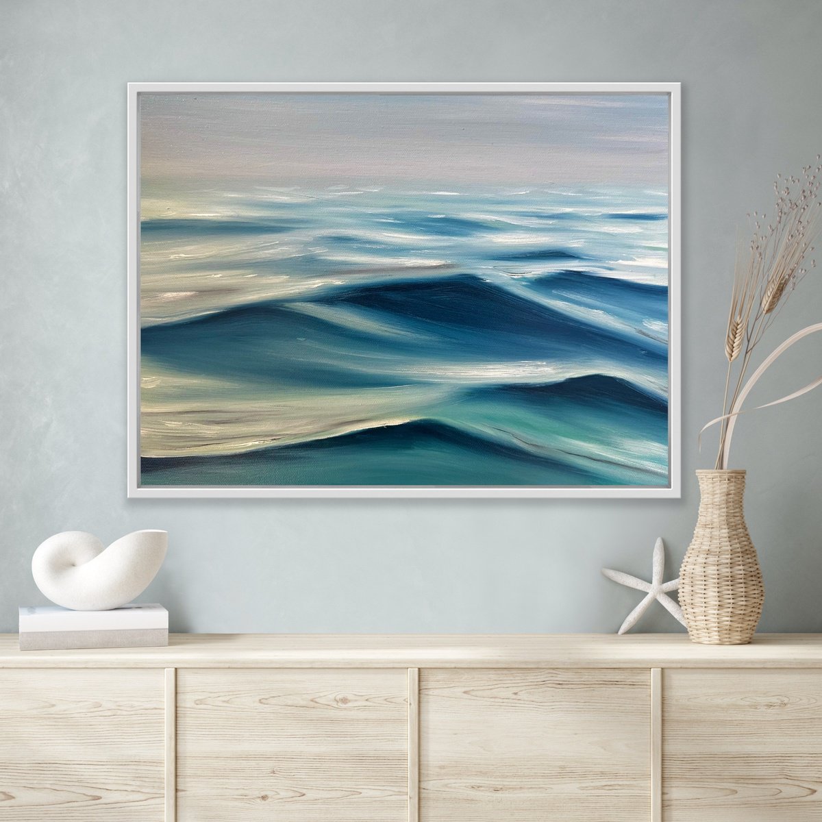 Illustrative Landscape Oil Painting By Alanah Jarvis, 16 X 12, My Window To The Water, Original Artwork