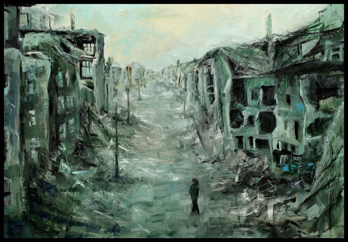 Expressive Portrait Oil Painting By Mihaela Ionescu, 39 X 28", " The Pianist", Original Artwork