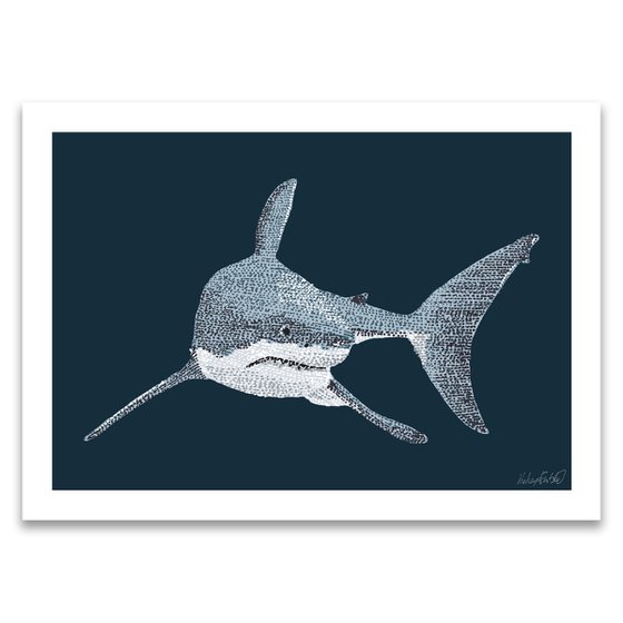 Great White Shark - Stippling Illustration