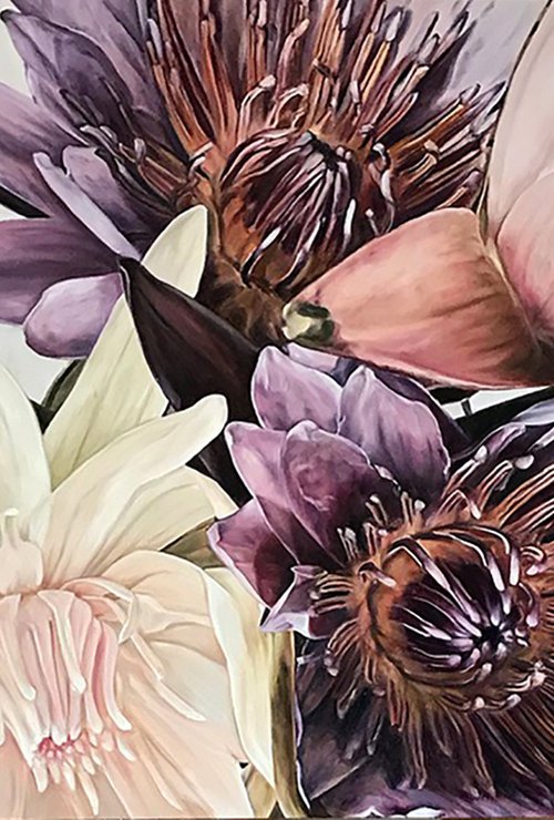 Original oil painting "Violet" 105 * 65 cm by Irina Ivlieva
