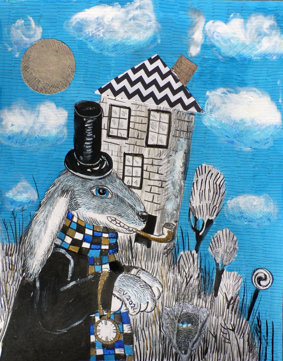 Surrealistic Animal Painting By Elizabeth Vlasova, 11 X 14, I