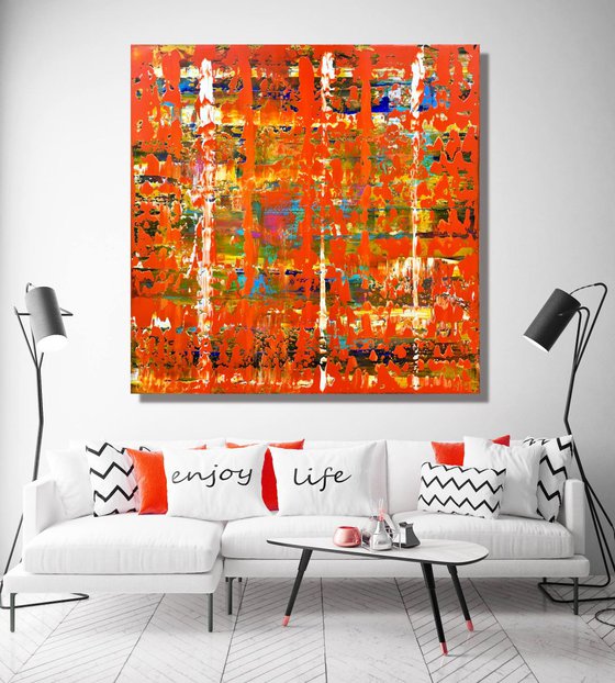 Enjoy Life - XL LARGE,  ABSTRACT ART – EXPRESSIONS OF ENERGY AND LIGHT. READY TO HANG!