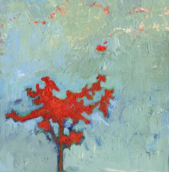 Lake with Red Tree - Miniature Landscape