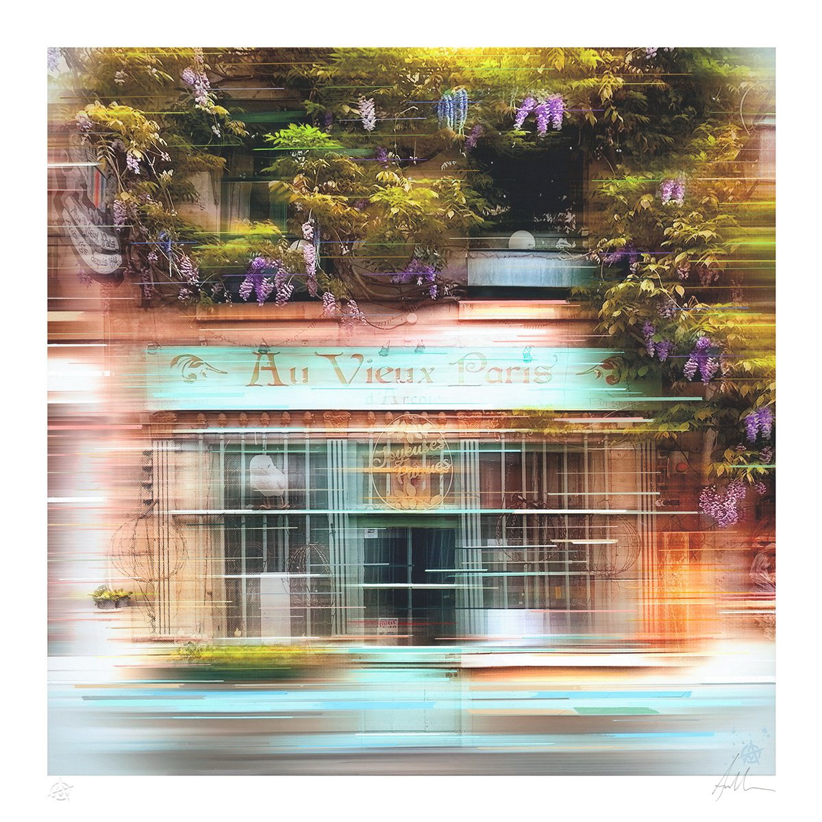 Photorealistic Cityscapes Giclee Print By Anil Mistry, 28 X 28, Au Vieux Paris D